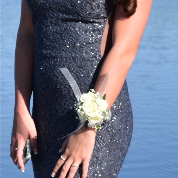 JOVANI dress. Gunmetal blue size 6 - Picture 10 of 10